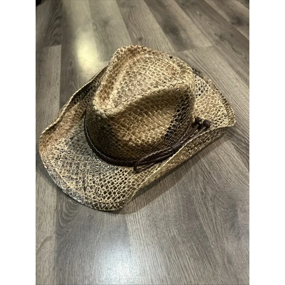 Dorfman Pacific Co western hat Brown Snake Skin Look